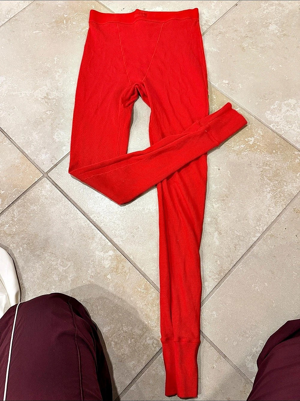 Skims Ribbed Leggings in Red Size Small